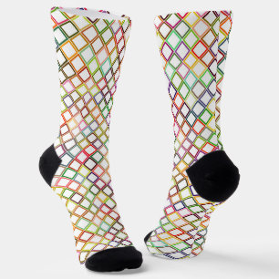 Colourful socks featuring a vibrant diamond patter