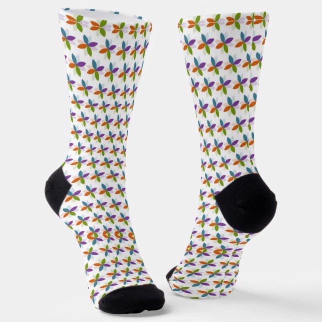 Colourful socks with a geometric pattern of overla (Angled)