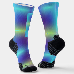 Colourful socks with a gradient pattern of blue