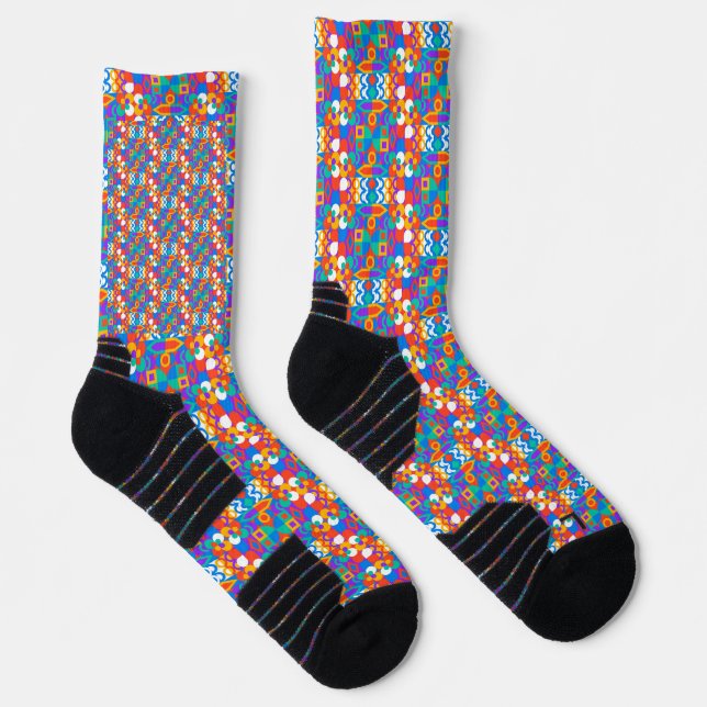 Colourful socks with a jigsaw puzzle pattern (Right)