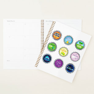 Colourful Soda Bottle Caps Planner