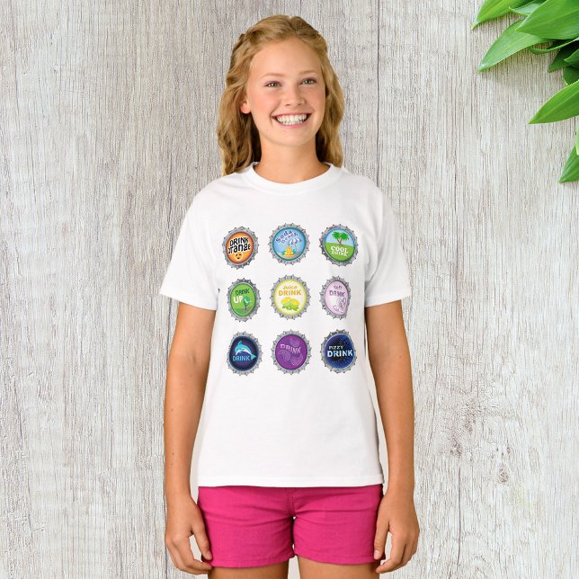 Colourful Soda Bottle Caps T-Shirt (Creator Uploaded)