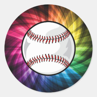 Colourful Softball; Baseball Classic Round Sticker