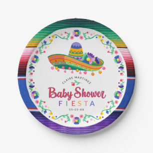 Colourful Sombrero Fiesta Baby Shower Plates