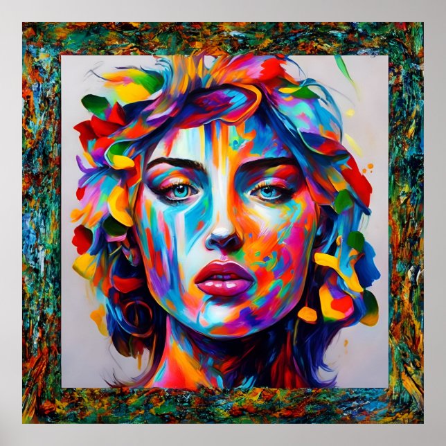 Colourful Soul – Abstract Girl Poster (Front)