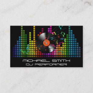 Colourful Sound Bar Equalizer Music Notes Business Card
