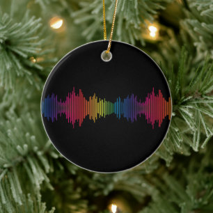 Colourful Sound Wave Ceramic Ornament