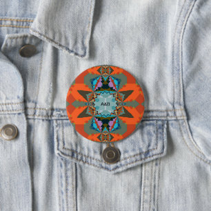 Colourful South Western Geometric Pattern 7.5 Cm Round Badge