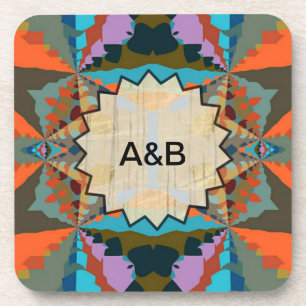 Colourful South Western Geometric Pattern Coaster