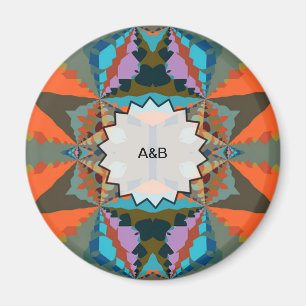 Colourful South Western Geometric Pattern Magnet