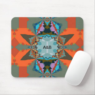 Colourful South Western Geometric Pattern Mouse Pad