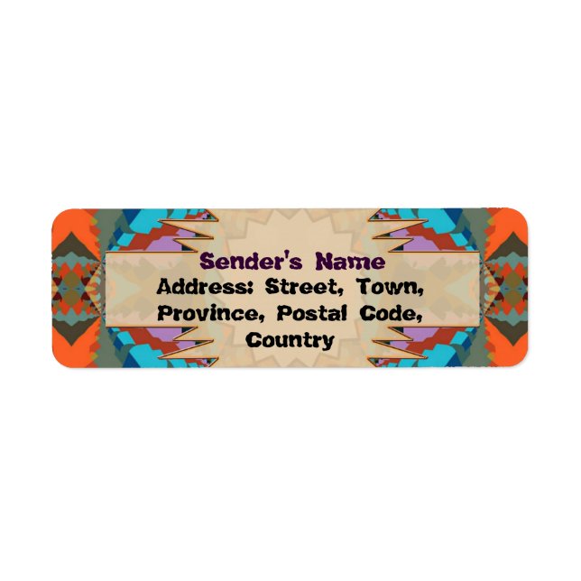 Colourful South Western Geometric Pattern Return Address Label (Front)