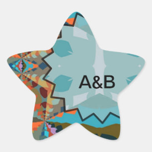 Colourful South Western Geometric Pattern Star Sticker