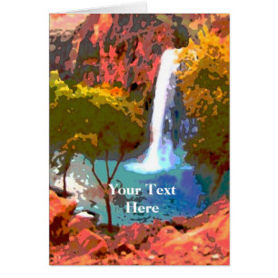 Colourful Southwest Waterfall, Blank Inside