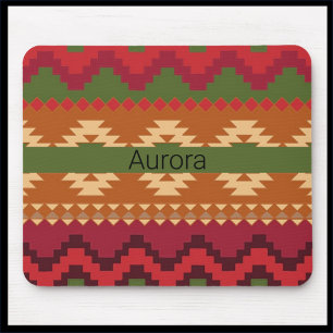 Colourful Southwestern Aztec Design Mouse Pad