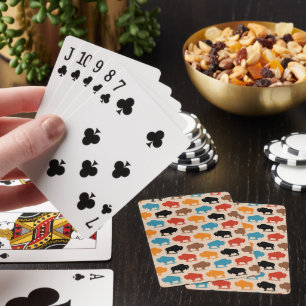 Colourful Southwestern Buffalo Pattern Playing Cards