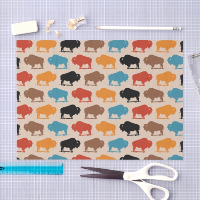 Colourful Southwestern Buffalo Pattern Tissue Paper (Craft)