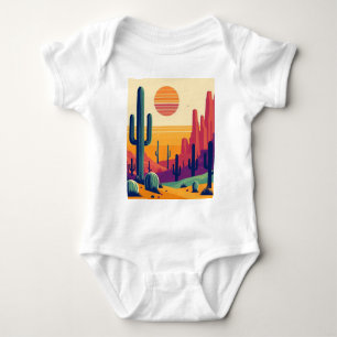 Colourful southwestern desert art baby bodysuit