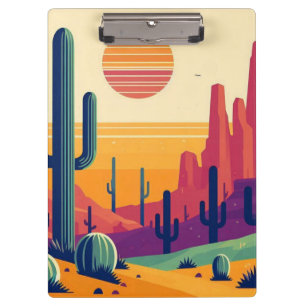 Colourful southwestern desert art clipboard