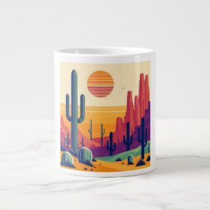 Colourful southwestern desert art large coffee mug