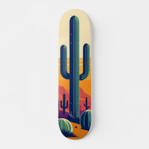 Colourful southwestern desert art skateboard