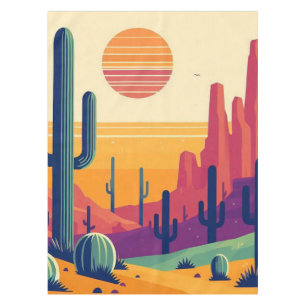 Colourful southwestern desert art tablecloth