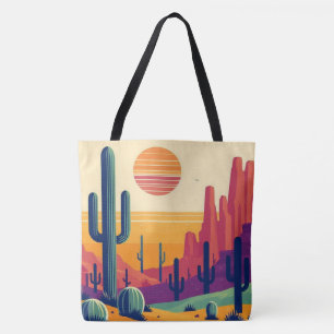 Colourful southwestern desert art tote bag