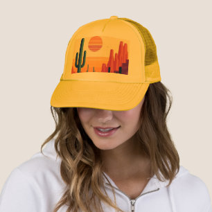 Colourful southwestern desert art trucker hat