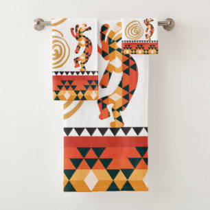 Colourful Southwestern Kokopelli Bath Towel Set