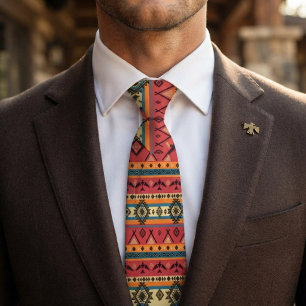 Colourful Southwestern Native American Pattern Tie