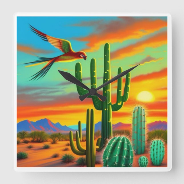 Colourful Southwestern Wall Clock  (Front)