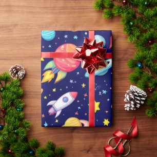 Colourful Space Cartoon Pattern Wrapping Paper