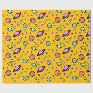 Colourful Space Doodle Wrapping Paper
