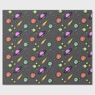 Colourful Space Doodle Wrapping Paper