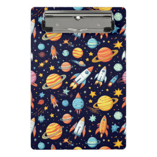Colourful Space Exploration Pattern Mini Clipboard