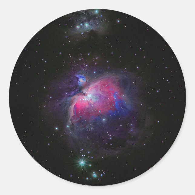 Colourful Space Galaxy Stars Classic Round Sticker (Front)