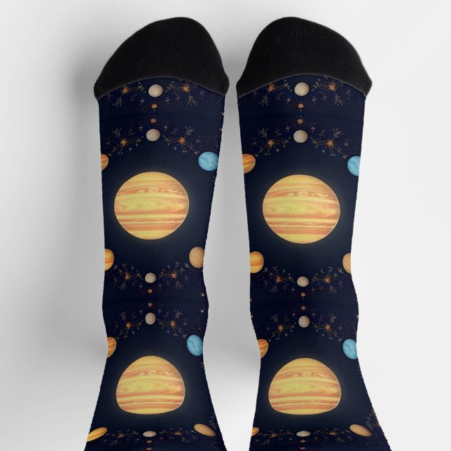 Colourful Space Illustration Socks (Top)
