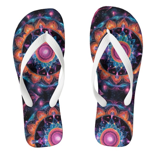 Colourful Space Mandala Thongs (Footbed)