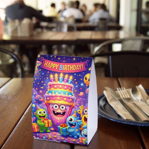 Colourful Space Monster Birthday Party with UFO 