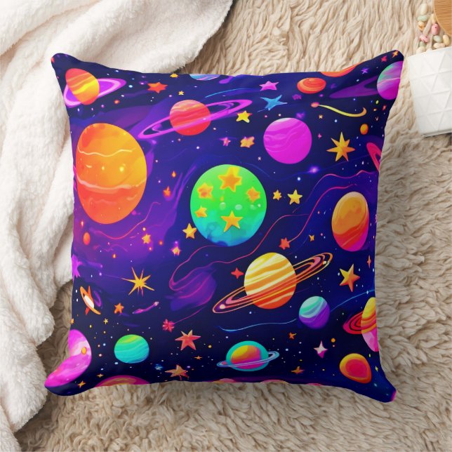 Colourful Space Pattern Cushion (Blanket)