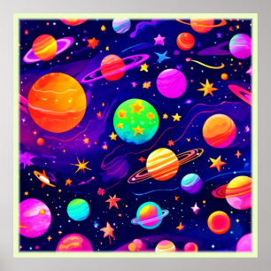 Colourful Space Pattern Poster