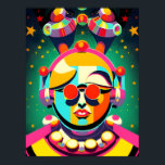 Colourful Space Person Pop Art Poster<br><div class="desc">A colourful and unique space person.</div>