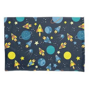 Colourful Space-Themed Pattern Pillowcase