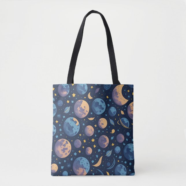Colourful Space Themed Tote Bag (Front)