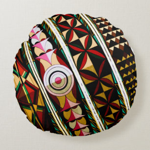 Colourful Spanish Ceiling Architecture Round Cushion