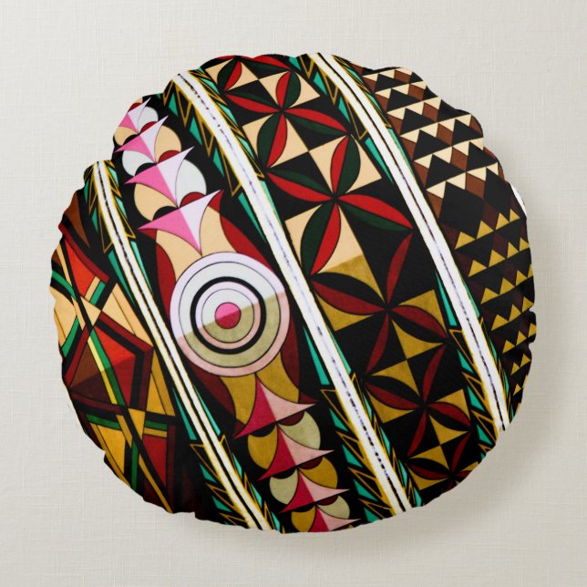 Colourful Spanish Ceiling Architecture Round Cushion (Front)