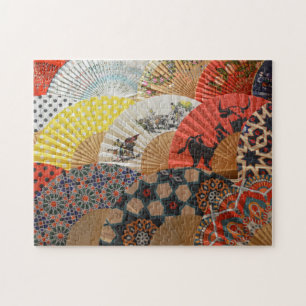 Colourful Spanish Flamenco Dance Fans Jigsaw Puzzl Jigsaw Puzzle