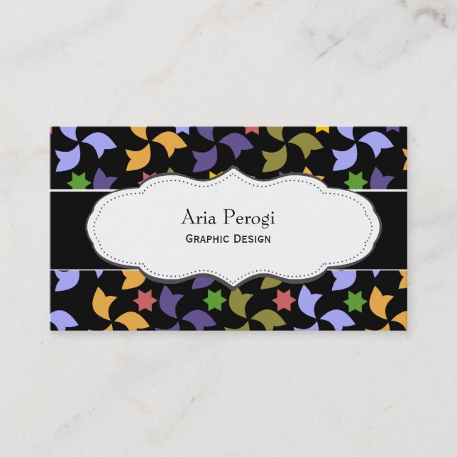 Colourful Spanish Pattern business cards (Front)