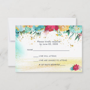 Colourful Sparkle Glitter RSVP Card