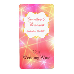 Colourful Sparkles Custom Wedding Mini Wine Label